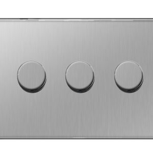 BG NEXUS FBS83 3 GANG 2 WAY LED DIMMER SWITCH SCREWLESS FLATPLATE BRUSHED STEEL