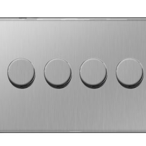 BG NEXUS FBS84 4 GANG 2 WAY LED DIMMER SWITCH SCREWLESS FLATPLATE BRUSHED STEEL
