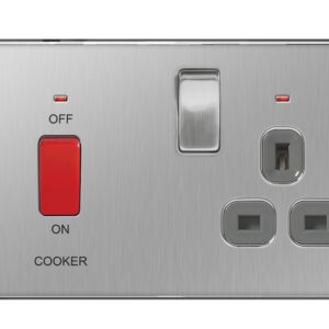 BG NEXUS FBS70G 45 AMP D/POLE COOKER PANEL SCREWLESS FLATPLATE BRUSHED STEEL