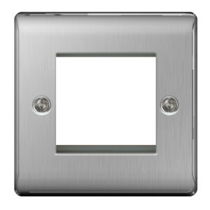 BG NEXUS NBSEMS2 DECORATIVE METAL 1 GANG TWIN MODULAR FACEPLATE