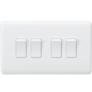 KNIGHTSBRIDGE CURVED CU4100 10A 4 GANG 2 WAY SWITCH