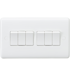 KNIGHTSBRIDGE CURVED CU4200 10A 6 GANG 2 WAY SWITCH