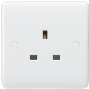 KNIGHTSBRIDGE CURVED CU7000U SINGLE UNSWITCHED SOCKET