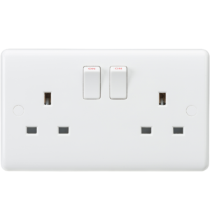 KNIGHTSBRIDGE CURVED CU9000 DOUBLE SWITCHED SOCKET