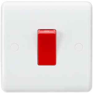 KNIGHTSBRIDGE CURVED CU8331 45AMP DOUBLE POLE SWITCH (SINGLE SIZE)