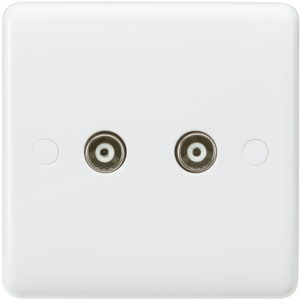 KNIGHTSBRIDGE CURVED CU0110 TWIN COAX TV OUTLET NON-ISOLATED