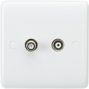 KNIGHTSBRIDGE CURVED CU0140 TV & SATELLITE OUTLET ISOLATED