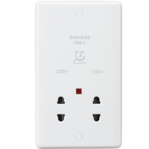 KNIGHTSBRIDGE CURVED CU8900N DUAL VOLTAGE SHAVER SOCKET WITH NEON