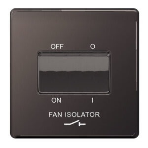 BG NEXUS FBN15 FAN ISOLATOR SWITCH SCREWLESS FLATPLATE BLACK NICKEL