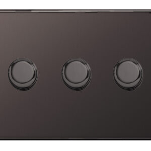 BG NEXUS FBN83 3 GANG 2 WAY LED DIMMER SWITCH SCREWLESS FLATPLATE BLACK NICKEL