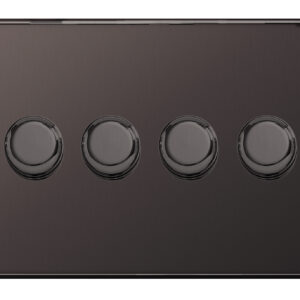 BG NEXUS FBN84 4 GANG 2 WAY LED DIMMER SWITCH SCREWLESS FLATPLATE BLACK NICKEL