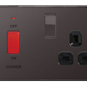 BG NEXUS FBN70B 45 AMP D/POLE COOKER PANEL SCREWLESS FLATPLATE BLACK NICKEL