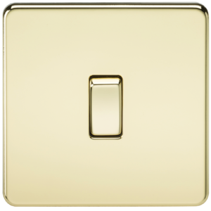 KNIGHTSBRIDGE SF2000PB SCREWLESS FLATPLATE 1 GANG SWITCH