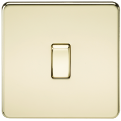 KNIGHTSBRIDGE SF1200PB SCREWLESS FLATPLATE 1 GANG INTERMEDIATE SWITCH