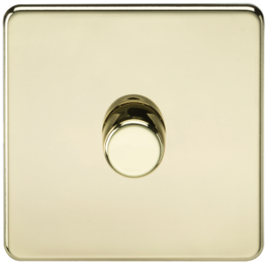 KNIGHTSBRIDGE SF2191PB SCREWLESS FLATPLATE 1 GANG LED DIMMER SWITCH