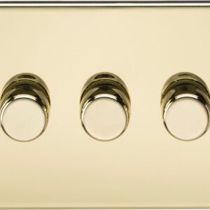 KNIGHTSBRIDGE SF2193PB SCREWLESS FLATPLATE 3 GANG LED DIMMER SWITCH