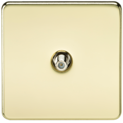 KNIGHTSBRIDGE SF0150PB SCREWLESS FLATPLATE 1 GANG SAT TV OUTLET