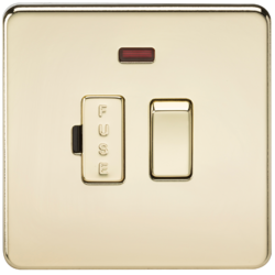 KNIGHTSBRIDGE SF6300NPB SCREWLESS FLATPLATE SWITCHED FUSED SPUR UNIT WITH NEON