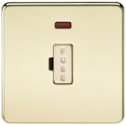 KNIGHTSBRIDGE SF6000NPB SCREWLESS FLATPLATE FUSED SPUR UNIT WITH NEON