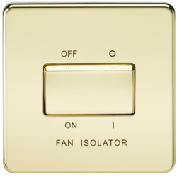 KNIGHTSBRIDGE SF1100PB SCREWLESS FLATPLATE 10A 3 POLE FAN ISOLATOR SWITCH