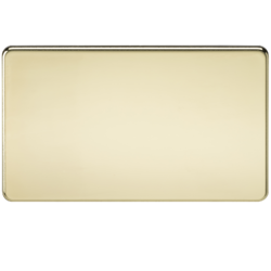 KNIGHTSBRIDGE SF8360PB SCREWLESS FLATPLATE 2 GANG BLANKPLATE