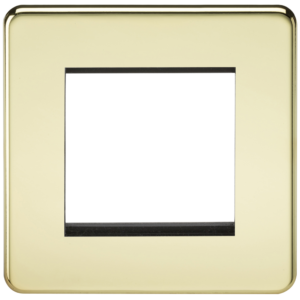 KNIGHTSBRIDGE SF2GPB SCREWLESS FLATPLATE 2 GANG MODULAR FACEPLATE