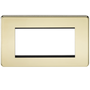 KNIGHTSBRIDGE SF4GPB SCREWLESS FLATPLATE 3/4 GANG MODULAR FACEPLATE