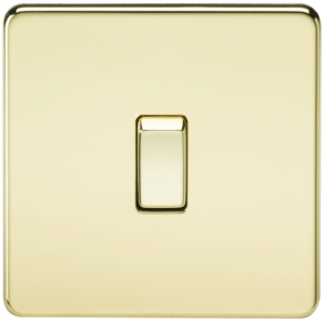 KNIGHTSBRIDGE SF8341PB SCREWLESS FLATPLATE 1 GANG 20 AMP DOUBLE POLE SWITCH