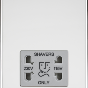 KNIGHTSBRIDGE SF8900PCG SCREWLESS FLATPLATE 115V/230V DUAL VOLTAGE SHAVER SOCKET