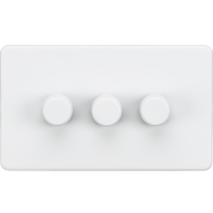 KNIGHTSBRIDGE SF2193MW SCREWLESS FLATPLATE 3 GANG LED DIMMER SWITCH