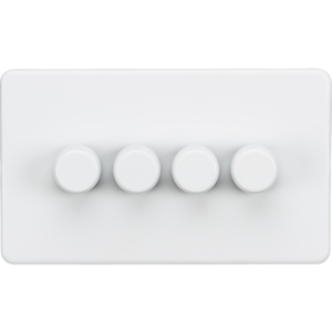 KNIGHTSBRIDGE SF2194MW SCREWLESS FLATPLATE 4 GANG LED DIMMER SWITCH