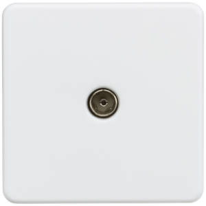 KNIGHTSBRIDGE SF0100MW SCREWLESS FLATPLATE 1 GANG TV OUTLET