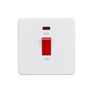 KNIGHTSBRIDGE SF8331NMW SCREWLESS FLATPLATE 45A SWITCH WITH NEON