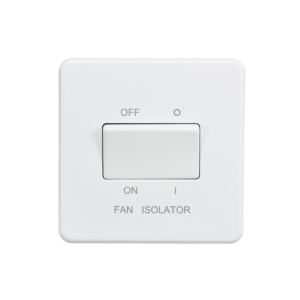 KNIGHTSBRIDGE SF1100MW SCREWLESS FLATPLATE 10A 3 POLE FAN ISOLATOR SWITCH