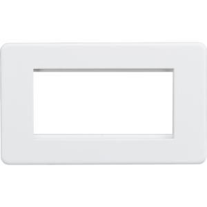 KNIGHTSBRIDGE SF4GMW SCREWLESS FLATPLATE 3/4 GANG MODULAR FACEPLATE