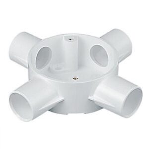 UNIVOLT CB25/4W 25MM PVC CIRCULAR 4 WAY BESA INTERSECTION BOX WHITE