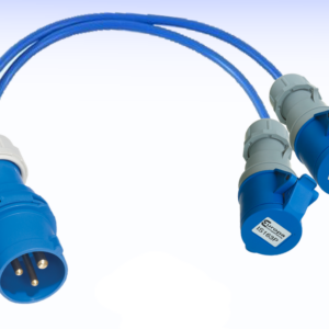 32 AMP TO 2 X 16 AMP SOCKETS 2WAY BLUE SPLITTER 240V CARAVAN HOOK UP POWER LEAD