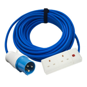 16 AMP CAMPING EXTENSION LEAD 2 WAY 5 - 25 METRE HOOK UP SOCKETS 240VOLT