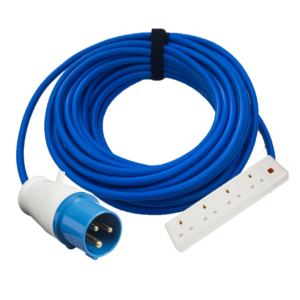 16 AMP CAMPING EXTENSION LEAD 4 WAY 5 - 25 METRE HOOK UP SOCKETS 240VOLT