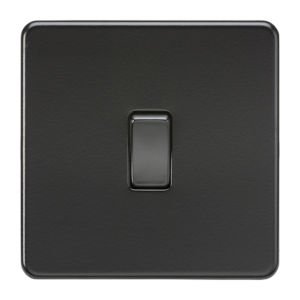 KNIGHTSBRIDGE SF1200MBB SCREWLESS FLATPLATE 1 GANG INTERMEDIATE SWITCH