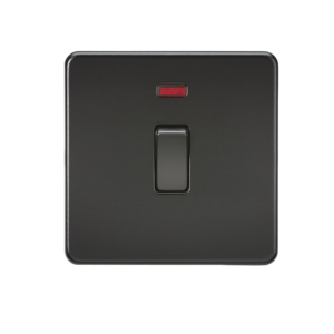 KNIGHTSBRIDGE SF8341NMBB SCREWLESS FLATPLATE 20AMP DP SWITCH WITH NEON