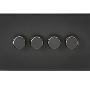 KNIGHTSBRIDGE SF2184MBB SCREWLESS FLATPLATE 4 GANG LED DIMMER SWITCH