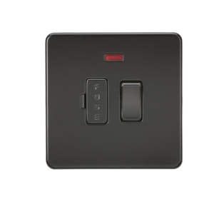 KNIGHTSBRIDGE SF6300NMBB SCREWLESS FLATPLATE SWITCHED FUSED SPUR UNIT WITH NEON