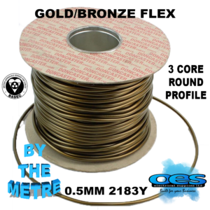 0.5MM 2183Y 3 CORE ROUND GOLD FLEX (PER METRE)
