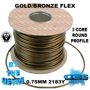 0.75MM 2183Y 3 CORE ROUND GOLD FLEX (PER METRE)