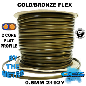 0.5MM 2192Y 2 CORE FLAT GOLD FLEX (PER METRE)
