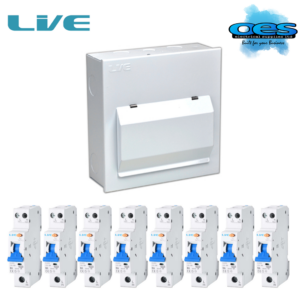 LIVE LHMC12/100/8RCBO 10 USEABLE WAY 100A MAIN SWITCH METAL CONSUMER UNIT WITH 8 TYPE A RCBO'S