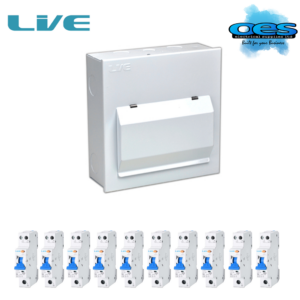 LIVE LHMC12/100/10RCBO 10 USEABLE WAY 100A MAIN SWITCH METAL CONSUMER UNIT WITH 10 TYPE A RCBO'S