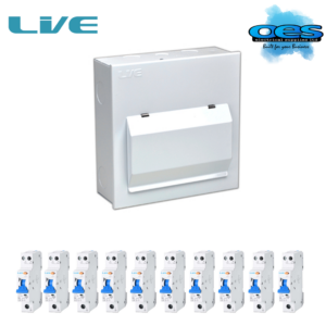 LIVE LHMC16/100/10RCBO 14 USEABLE WAY 100A MAIN SWITCH METAL CONSUMER UNIT WITH 10 TYPE A RCBO'S