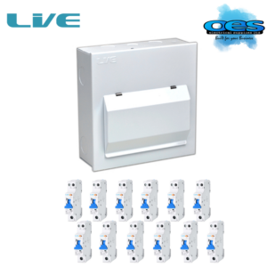LIVE LHMC16/100/12RCBO 14 USEABLE WAY 100A MAIN SWITCH METAL CONSUMER UNIT WITH 12 TYPE A RCBO'S